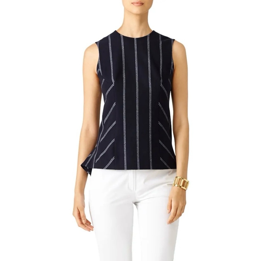 Derek Lam 10 Crosby Pinstripe Shell Black and White Tank Top size 2